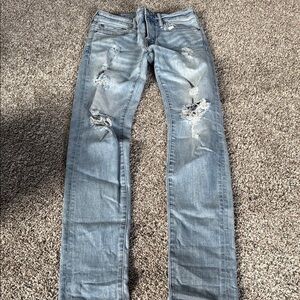 American Eagle Outfitters Blue Skinny Jeans Distressed Style